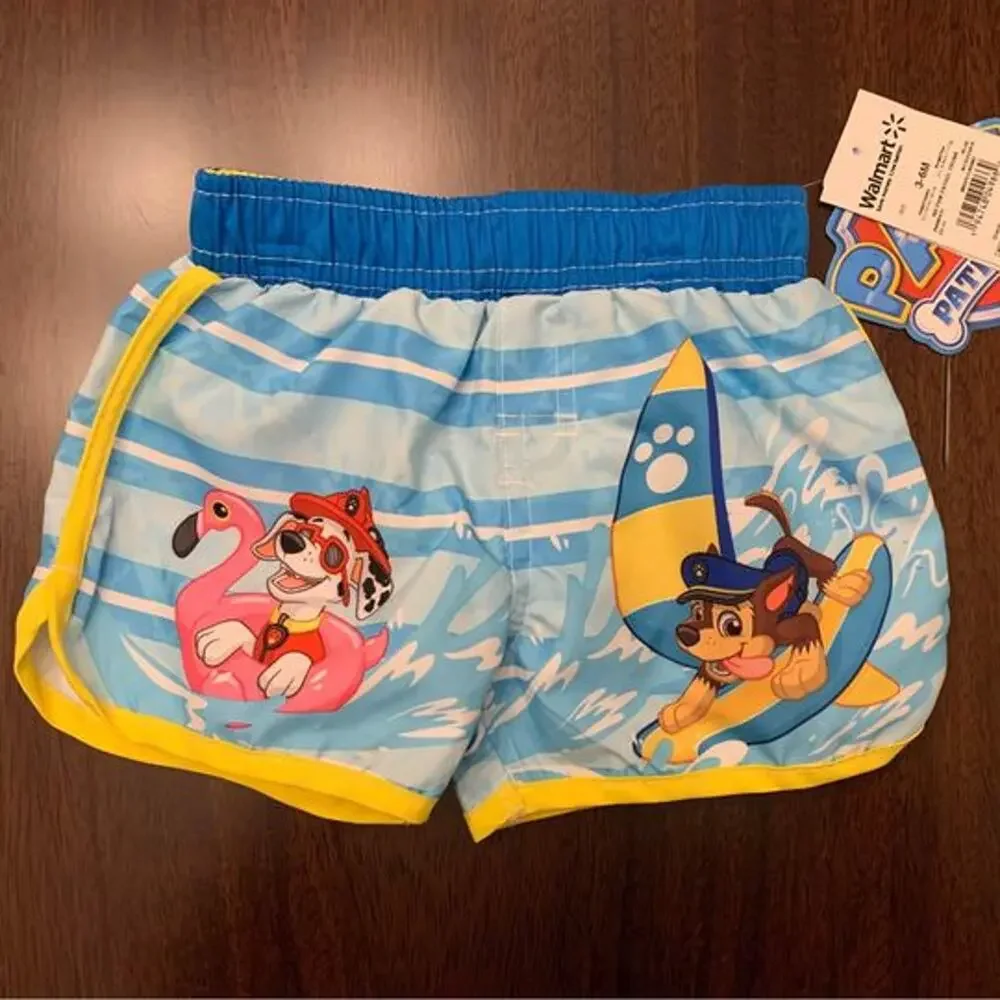 New w/Tags Paw Patrol Baby Boy Swim Trunks Size 3-6 Months